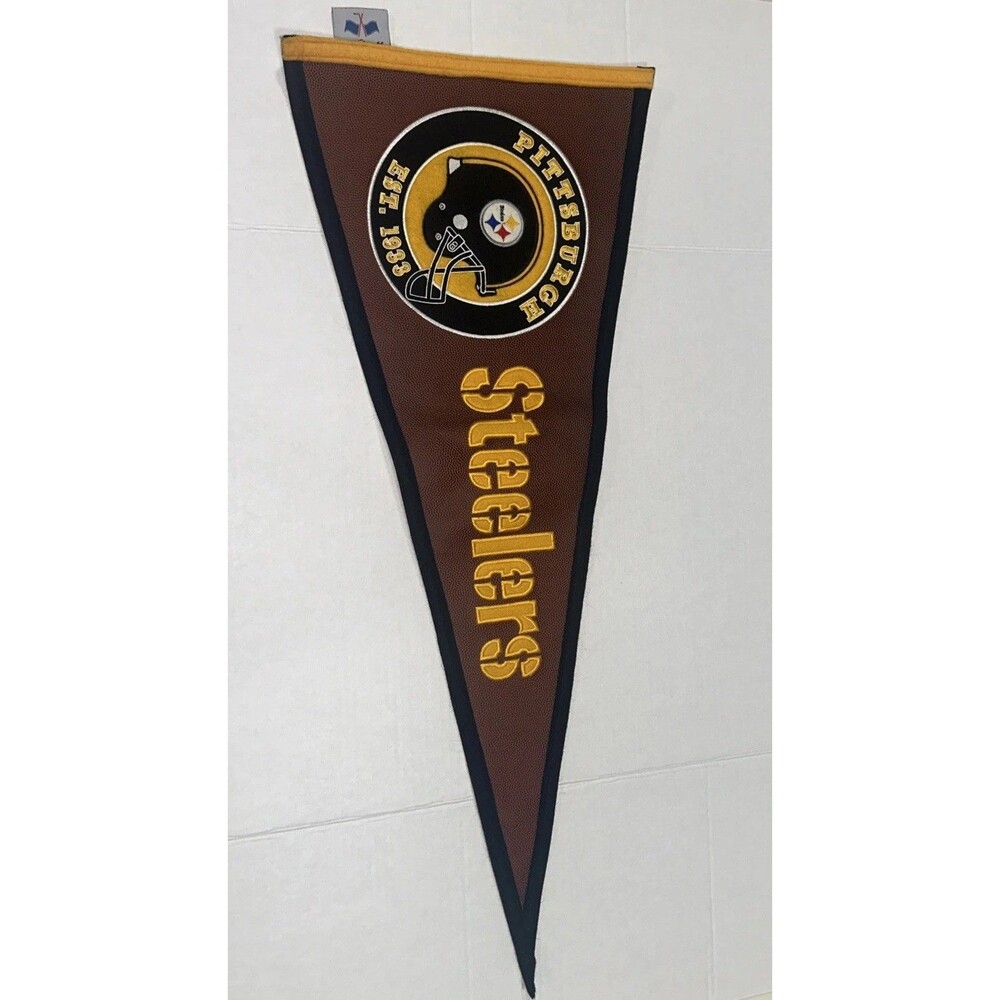 Pittsburgh Steelers Football Leather Pennant Flag NFL Full Size Winning Streak